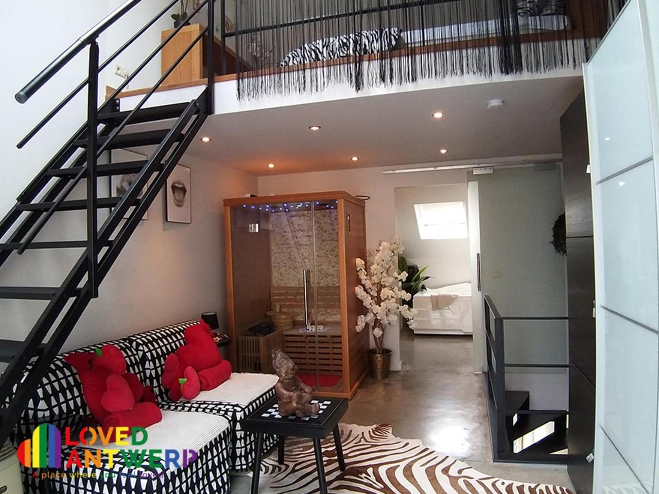شقة Wellness Loft With Sauna, Jacuzzi, Roof Terrace & Amazing View أنتويرب المظهر الخارجي الصورة