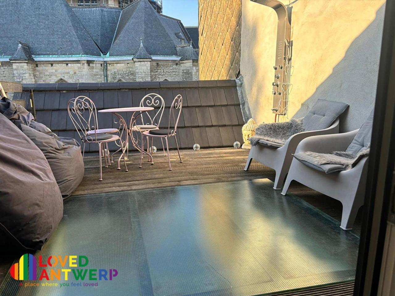 شقة Wellness Loft With Sauna, Jacuzzi, Roof Terrace & Amazing View أنتويرب المظهر الخارجي الصورة